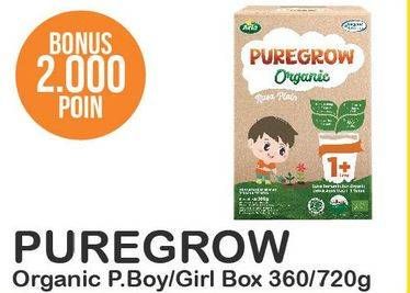 Promo Harga ARLA Puregrow Organic 1+ Boys, Girls  - Alfamart