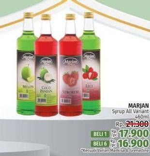 Promo Harga MARJAN Syrup Boudoin Kecuali Markisa, Kecuali Grenadine 460 ml - LotteMart