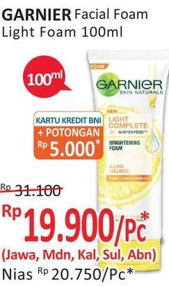 Promo Harga GARNIER Light Complete Brightening Foam 100 ml - Alfamidi