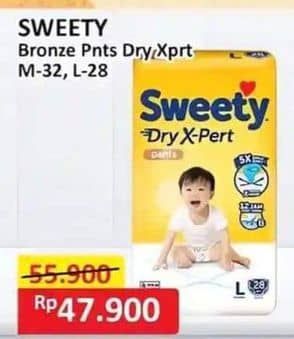 Promo Harga Sweety Bronze Pants Dry X-Pert M32, L28 28 pcs - Alfamart