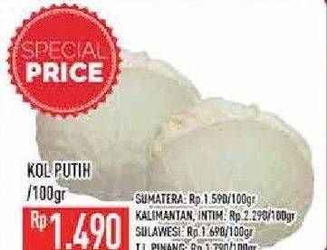 Promo Harga Kol Putih per 100 gr - Hypermart