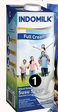 Promo Harga INDOMILK Susu UHT Full Cream 1000 ml - LotteMart