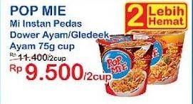 Promo Harga Indomie Pop Mie Instan Kuah Pedes Dower Ayam, Goreng Pedes Gledeek Ayam 75 gr - Indomaret