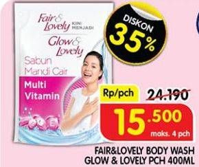 Promo Harga Glow & Lovely (fair & Lovely) Body Wash Multivitamin 400 ml - Superindo