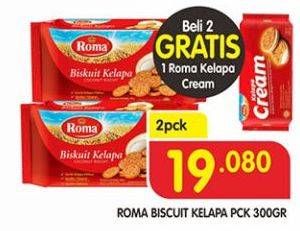 Promo Harga ROMA Biskuit Kelapa per 2 pouch 300 gr - Superindo