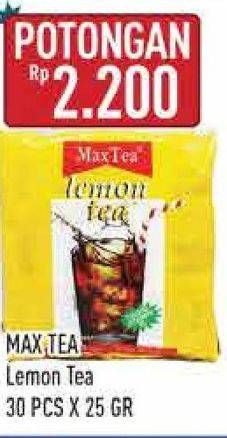 Promo Harga Max Tea Minuman Teh Bubuk Lemon Tea per 30 sachet 25 gr - Hypermart