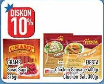 Promo Harga CHAMP Sosis Sapi/FIESTA Chicken Sausage/Chicken Ball  - Hypermart