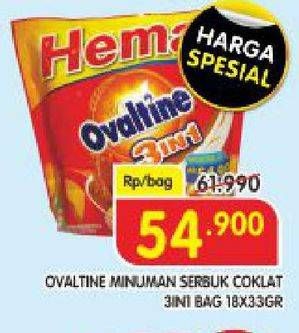 Promo Harga OVALTINE 3 In 1 per 18 sachet 33 gr - Superindo