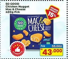 Promo Harga So Good Chicken Nugget Mac Cheese 400 gr - Indomaret