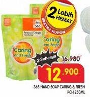 Promo Harga 365 Hand Soap Kecuali Caring Fresh 250 ml - Superindo