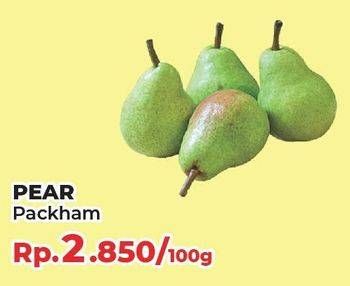 Promo Harga Pear Packham per 100 gr - Yogya