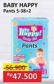 Promo Harga Baby Happy Body Fit Pants S38+2 40 pcs - Alfamart