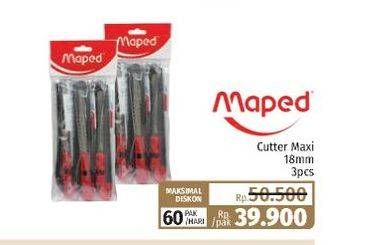 Promo Harga Maped Cutter Maxi 18mm 3 pcs - Lotte Grosir