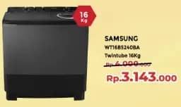 Promo Harga Samsung WT16B5240BA/SE Twin Tub Washer WT16B52 Power Storm 16 kg  - Yogya