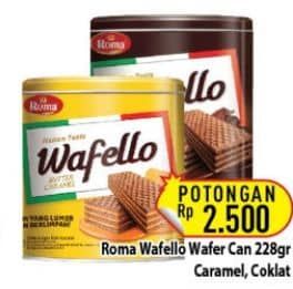 Promo Harga Roma Wafello Butter Caramel, Choco Blast 228 gr - Hypermart