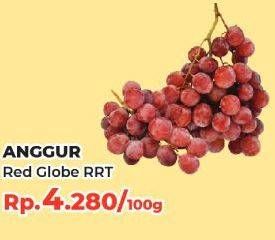 Promo Harga Anggur Red Globe RRT per 100 gr - Yogya