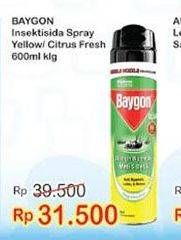 Promo Harga BAYGON Insektisida Spray Yellow, Citrus Fresh 600 ml - Indomaret