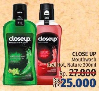Promo Harga CLOSE UP Mouthwash Nature Boost, Red Hot 250 ml - LotteMart