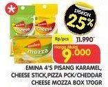 Promo Harga Emina Cheese Stick Pisang Karamel, Pizza / Cheddar Cheese Mozzarella  - Superindo