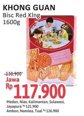 Promo Harga Khong Guan Assorted Biscuit Red Persegi 1600 gr - Alfamidi