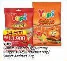 Promo Harga Yupi Candy Gummy Lunch, Mini Burger, Big Burger, Gummy Breakfast, Sweet Artifact 77 gr - Alfamart