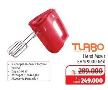 Promo Harga TURBO EHM 9000 | Hand Mixer Red  - Lotte Grosir