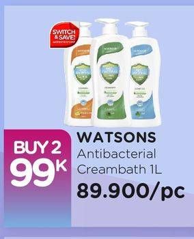 Promo Harga WATSONS Antibacterial Shower Gel per 2 botol 1000 ml - Watsons