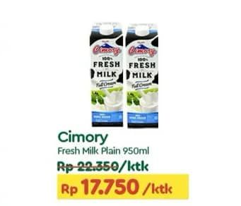 Promo Harga Cimory Fresh Milk Full Cream 950 ml - TIP TOP