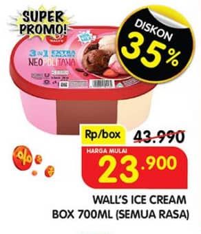 Promo Harga Walls Ice Cream All Variants 700 ml - Superindo