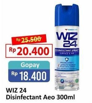 Promo Harga WIZ 24 Disinfectant Spray Surface & Air Clean 300 ml - Alfamart