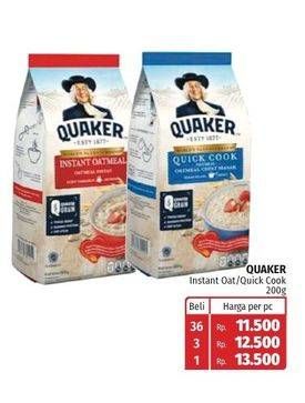 Promo Harga QUAKER Oatmeal Instant, Quick Cooking 200 gr - Lotte Grosir
