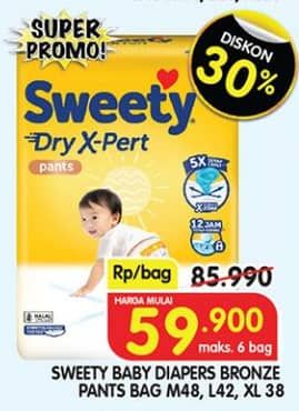 Promo Harga Sweety Bronze Pants Dry X-Pert M48, L42, XL38 38 pcs - Superindo