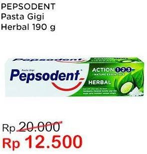 Promo Harga PEPSODENT Pasta Gigi Action 123 Herbal 190 gr - Indomaret