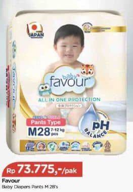 Promo Harga Favour Baby Diapers Premium Pants M28 28 pcs - TIP TOP