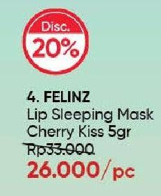 Promo Harga Felinz Lips Sleeping Mask Cherry Kiss 5 gr - Guardian