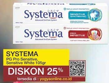 Promo Harga SYSTEMA Toothpaste Pro Sensitive, Sensitive White 105 gr - Yogya