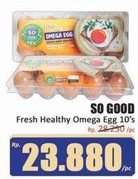 Promo Harga So Good Fresh Healthy Omega Egg 10 pcs - Hari Hari