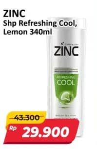 Promo Harga Zinc Shampoo Refreshing Cool, Active Fresh Lemon 340 ml - Alfamart