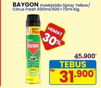 Promo Harga Baygon Insektisida Spray Citrus Fresh 600 ml - Indomaret