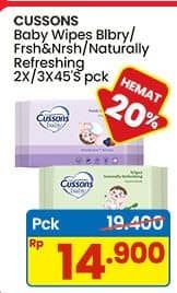 Promo Harga Cussons Baby Wipes Fresh Nourish, Naturally Refreshing 50 sheet - Indomaret