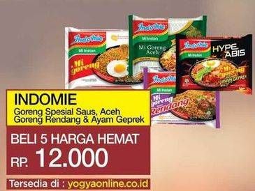 Promo Harga INDOMIE Mi Goreng Spesial, Aceh, Rendang, Ayam Geprek per 5 pcs - Yogya