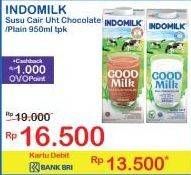 Promo Harga Indomilk Susu UHT Cokelat, Full Cream Plain 950 ml - Indomaret