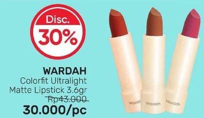 Promo Harga WARDAH Colorfit Ultralight Matte Lipstick 3 gr - Guardian