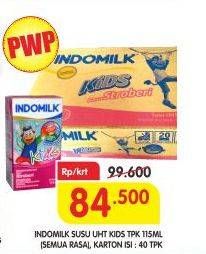 Promo Harga INDOMILK Susu UHT Kids All Variants per 40 pcs 115 ml - Superindo