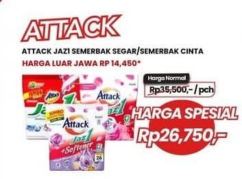Promo Harga Attack Jaz1 Detergent Powder Semerbak Cinta, Pesona Segar 1600 gr - Carrefour