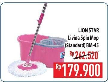 Promo Harga Lion Star Spin Mop & Spray Mop Spin Mop BM-45  - Hypermart