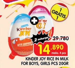 Promo Harga Kinder Joy Chocolate Crispy Girls, Boys 20 gr - Superindo