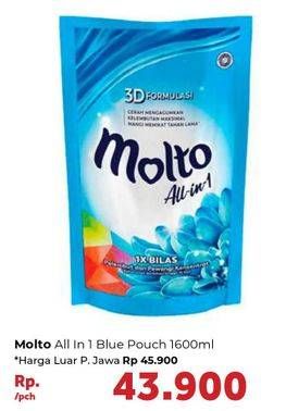 Promo Harga MOLTO All in 1 Blue 1600 ml - Carrefour