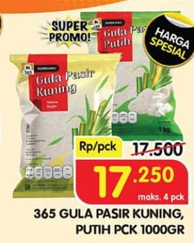 Promo Harga 365 Gula Pasir Kuning, Putih 1000 gr - Superindo