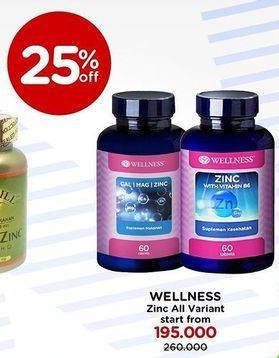 Promo Harga Wellness Cal Mag Zinc All Variants 60 pcs - Watsons